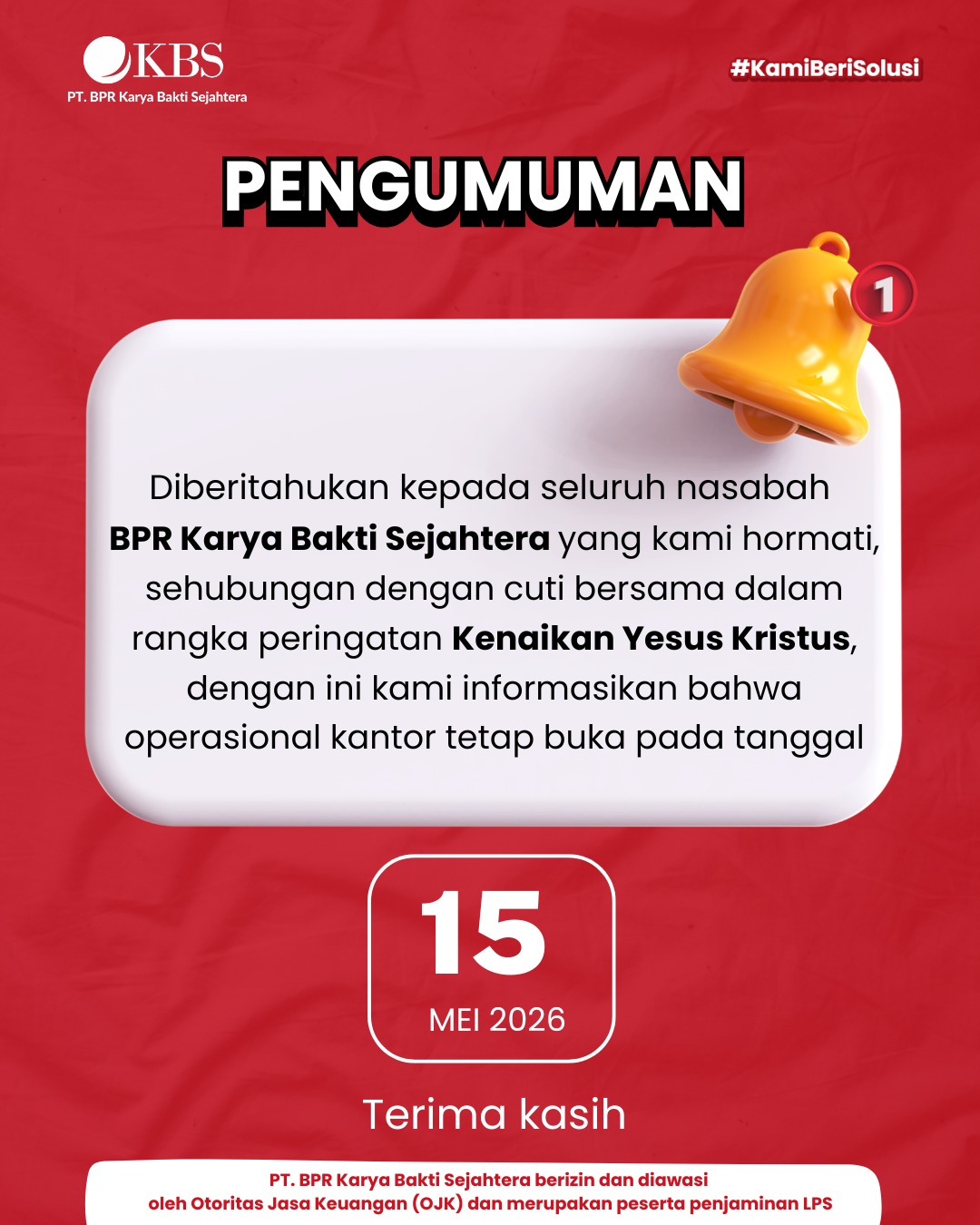 Pengumuman BPR KBS